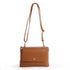 Bolso bandolera de piel con solapa Marrón Cinti