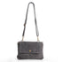Bolso bandolera de piel de serraje con solapa Gris Cinti