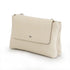 Bolso bandolera de piel con solapa Beige Cinti