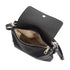 Bolso bandolera de piel con solapa Negro Cinti