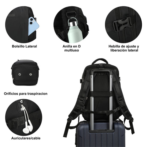 1990s Mochila de viaje cabina expandible para Ryanair 40x25x20-25cm,con bolsa de zapatillas,mochila casual