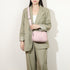Bolso bandolera mujer pequeño de cuero PU tres compartimentos y dos bandoleras, bolso mensajero para cruzar polipiel regalo original para mujer - Rosa