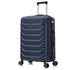 RAYKONG Maleta Mediana Expandible ABS+Policarbonato 66x45x27.50cm - 30cm Extendido | 82L - 90L | 24 Pulgadas |23kg semirígidas candado combinación - AzulMarino