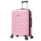 RAYKONG Maleta Mediana Expandible ABS+Policarbonato 66x45x27.50cm - 30cm Extendido | 82L - 90L | 24 Pulgadas |23kg semirígidas candado combinación - RosaClaro