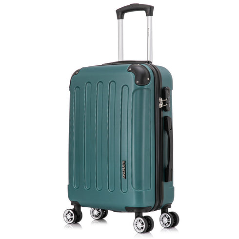 RAYKONG Maleta Mediana ABS 66x43x25cm | 71L | 24 Pulgadas | hasta 23kg semirígidas - Verde