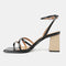 Sandalias con tacón de piel para mujer negro Esmeralda