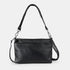 Bolso bandolera de piel para mujer con asa corta negro Martina