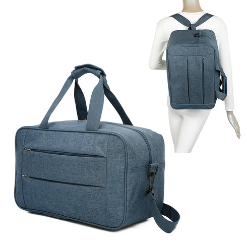 Raykong Bolsa de cabina convertible en mochila 40x20x25cm Ryanair 10kg equipaje de mano bolso de cabina Vueling azul marino
