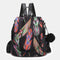 Mochila antirrobo Impermeable para mujer (14.80L) | Mochila Convertible en bolso con pompón y asa desmontable de adorno Plumas