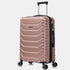 RAYKONG Maleta Mediana Expandible ABS+Policarbonato 66x45x27.50cm - 30cm Extendido | 82L - 90L | 24 Pulgadas |23kg semirígidas candado combinación - RosaDorada