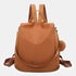 Mochila antirrobo Impermeable para mujer (14.80L) | Mochila Convertible en bolso con pompón y asa desmontable de adorno Marrón