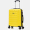 RAYKONG Mala de Cabine 55x40x20cm Policarbonato (40L) semirrígida Trolley pequeno Bagagem de Mão 4 Rodas giratórias a 360º Fecho numérico - Amarelo