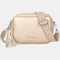 Bolso bandolera mujer pequeño de cuero PU con dos bandoleras bolso mensajero para cruzar PU - Dorado
