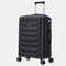 RAYKONG Maleta Mediana Expandible ABS+Policarbonato 66x45x27.50cm - 30cm Extendido | 82L - 90L | 24 Pulgadas |23kg semirígidas candado combinación - Negro