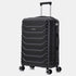 RAYKONG Maleta Mediana Expandible ABS+Policarbonato 66x45x27.50cm - 30cm Extendido | 82L - 90L | 24 Pulgadas |23kg semirígidas candado combinación - Negro