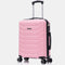 RAYKONG Mala de Cabine 55x40x20cm Policarbonato (40L) semirrígida Trolley Pequeno Bagagem de Mão 4 Rodas giratórias a 360º Fecho Numérico-Rosa