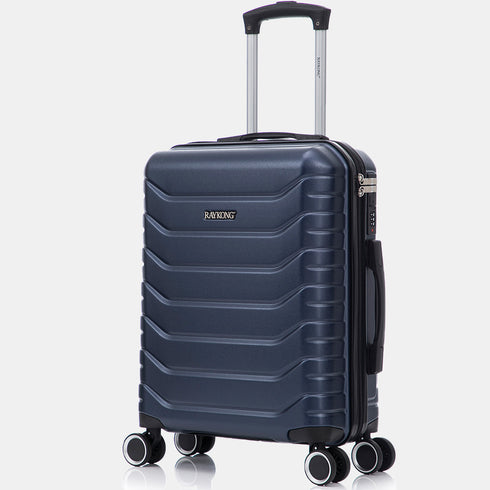 RAYKONG Mala de Cabine 55x40x20cm Policarbonato (40L) Semirrígida Trolley Pequeno Bagagem de Mão 4 Rodas Giratórias 360º Fecho Numérico-Azul Marinho