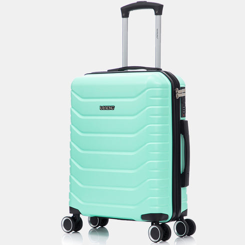 RAYKONG Mala de Cabine 55x40x20cm Policarbonato (40L) semirrígida Trolley Pequeno Bagagem de Mão 4 Rodas Giratórias a 360º Fecho Numérico-Menta