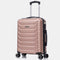 RAYKONG Mala de Cabine 55x40x20cm Policarbonato (40L) Semirrígida Trolley Pequeno Bagagem de Mão 4 Rodas Giratórias 360º Fecho Numérico - Rosa Dourado