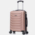RAYKONG Mala de Cabine 55x40x20cm Policarbonato (40L) Semirrígida Trolley Pequeno Bagagem de Mão 4 Rodas Giratórias 360º Fecho Numérico - Rosa Dourado