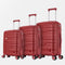 Conjunto de malas de viagem PP Rígida 3 peças|Mala de Cabine 55cm|Mala Média 65cm Expansível |Mala Grande 75cm Expansível |Bass Vermelho