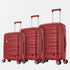 Conjunto de malas de viagem PP Rígida 3 peças|Mala de Cabine 55cm|Mala Média 65cm Expansível |Mala Grande 75cm Expansível |Bass Vermelho