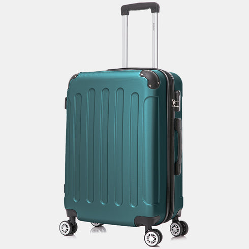 RAYKONG Maleta Mediana ABS 66x43x25cm | 71L | 24 Pulgadas | hasta 23kg semirígidas - Verde