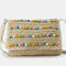 Bolso bandolera de rafia con bolitas para mujer beige Nadia