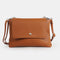 Bolso bandolera de piel con solapa Marrón Cinti