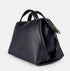 Bolso bandolera para mujer de piel con asas de mano azul marino Amelie