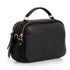 Bolso de bandolera de piel con asa de mano doble cremallera Negro Elsa