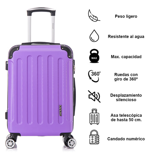 Maleta Cabina ABS 55x40x20cm 44L - 20 Pulgadas Morado - Marina