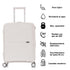 Maleta de cabina 55x39x21.5 cm (46L) Polipropileno - Candado Incrustado - 20 Pulgadas - Blanco - Chocolate