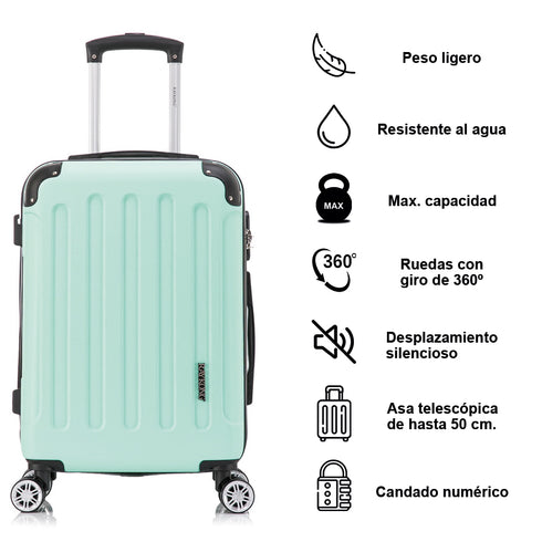 Maleta Cabina ABS 55x40x20cm (40L) - 20 Pulgadas Menta - Marina