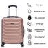 Conjunto de 4 Maletas ABS+PC|Neceser 29cm|Cabina 55x40x20cm|Mediana Expandible 20kg-23kg - 66x45x27.50-30cm|Grande Expandible 23kg-25kg - 75x49x31-33.50cm | RosaDorada