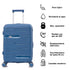 Maleta de cabina 55x38x22 cm (44L) Polipropileno - Candado Incrustado - 20 Pulgadas - Azul marino - Bass