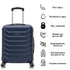 RAYKONG Maleta de Cabina 55x40x20cm Policarbonato (40L) semirígida Trolley pequeño Equipaje de Mano 4 Ruedas giratorios a 360º Cierre numérico-Azulmarino