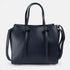 Bolso bandolera mujer de piel con asas de mano azul marino Mercedes