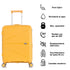 Juego de maletas PP Rígida 3 piezas|Maleta Cabina 55cm|Maleta Mediana extensible 65cm|Maleta Grande Extensible 75cm|Choco Amarillo