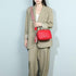 Bolso bandolera mujer pequeño de cuero PU con dos bandoleras bolso mensajero para cruzar PU - Rojo
