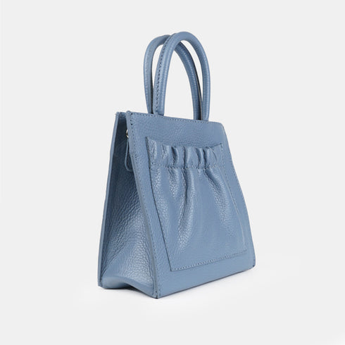 Bolso bandolera de piel pequeño mujer azul celeste Carmen