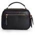 Bolso de bandolera de piel con asa de mano doble cremallera Negro Elsa