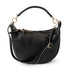 Bolso bandolera de piel para mujer con asa corta Negro Noa