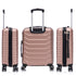 Conjunto de 4 Maletas ABS+PC|Neceser 29cm|Cabina 55x40x20cm|Mediana Expandible 20kg-23kg - 66x45x27.50-30cm|Grande Expandible 23kg-25kg - 75x49x31-33.50cm | RosaDorada