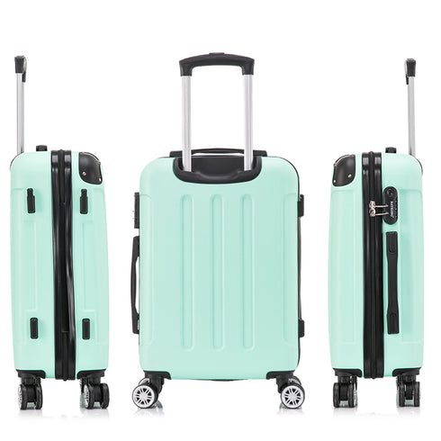 RAYKONG Maleta Mediana ABS 66x43x25cm | 71L | 24 Pulgadas | hasta 23kg semirígidas - Menta