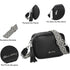 Bolso bandolera mujer pequeño de cuero PU con dos bandoleras bolso mensajero para cruzar PU - Negro