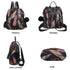 Mochila antirrobo Impermeable para mujer (14.80L) | Mochila Convertible en bolso con pompón y asa desmontable de adorno Plumas
