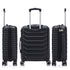 RAYKONG Maleta Mediana Expandible ABS+Policarbonato 66x45x27.50cm - 30cm Extendido | 82L - 90L | 24 Pulgadas |23kg semirígidas candado combinación - Negro