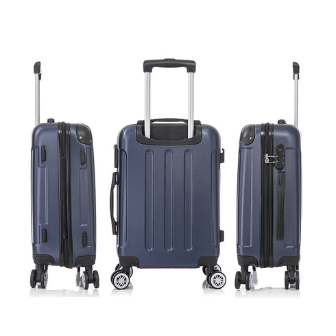 RAYKONG Maleta Mediana ABS 66x43x25cm | 71L | 24 Pulgadas | hasta 23kg semirígidas - AzulMarino