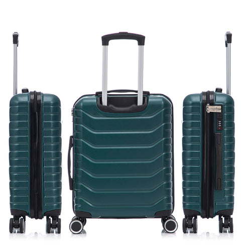 Conjunto de 3 Maletas|Neceser 29x35x16.50cm|Maleta Cabina ABS+PC 55x40x20cm|Mediana Expandible 20kg-23kg - 66x45x27.50-30cm | Verde